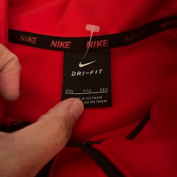 Nike Red Lightweight Quarter-Zip Jacket Mens 2XL - Picture 3 of 4